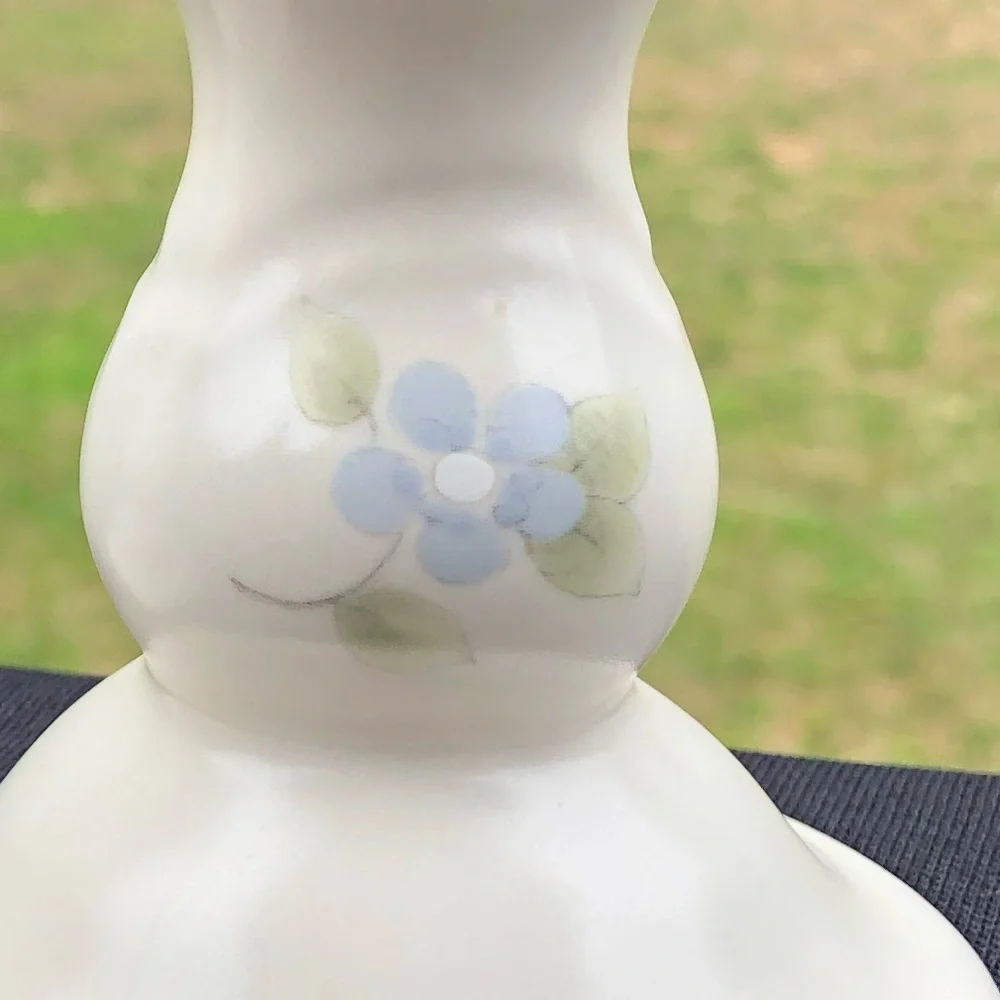 Pfaltzgraff Tea Rose 5” Candlesticks Candleholders - Pink & Blue Flowers